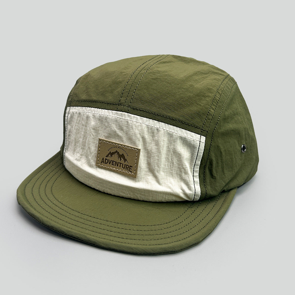 Retro Contrast Color Baseball Cap with Letter Patch