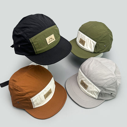 Retro Contrast Color Baseball Cap with Letter Patch