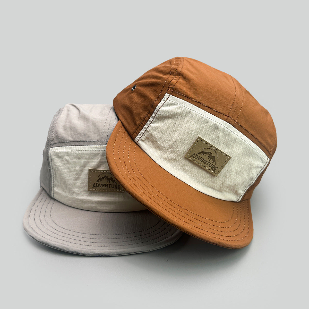Retro Contrast Color Baseball Cap with Letter Patch