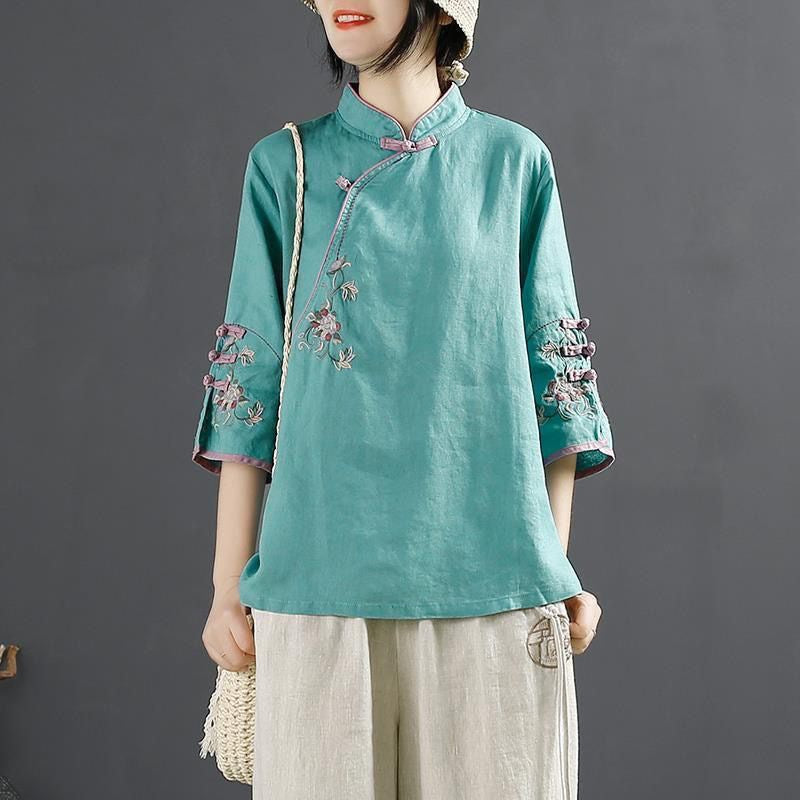 Retro cotton-linen shirt