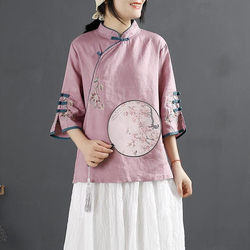 Retro cotton-linen shirt