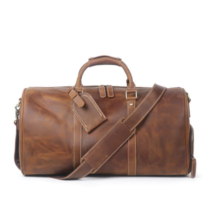 Retro Cowhide Leather Travel Shoulder Bag