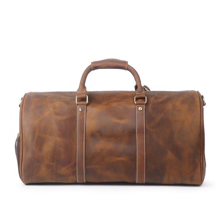 Retro Cowhide Leather Travel Shoulder Bag