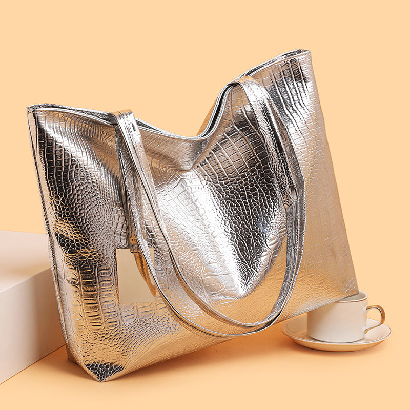 Retro Crocodile Pattern PU Tote Bag