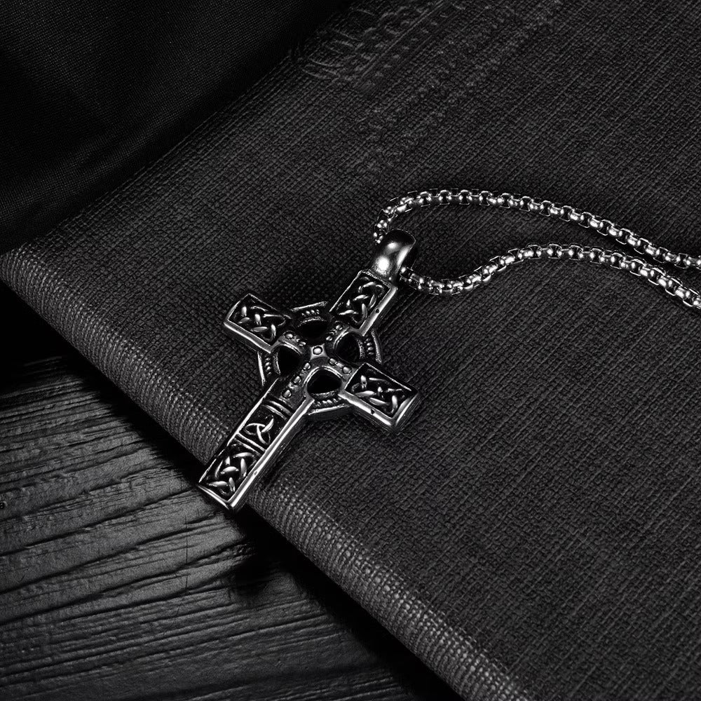 Retro Cross Hollow Necklace