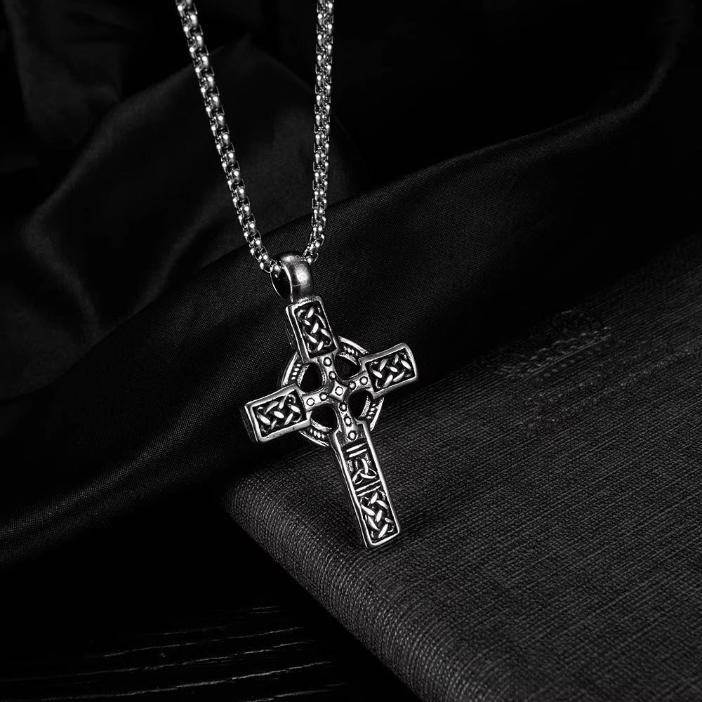 Retro Cross Hollow Necklace