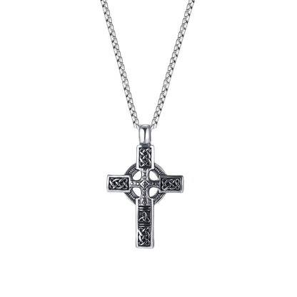 Retro Cross Hollow Necklace