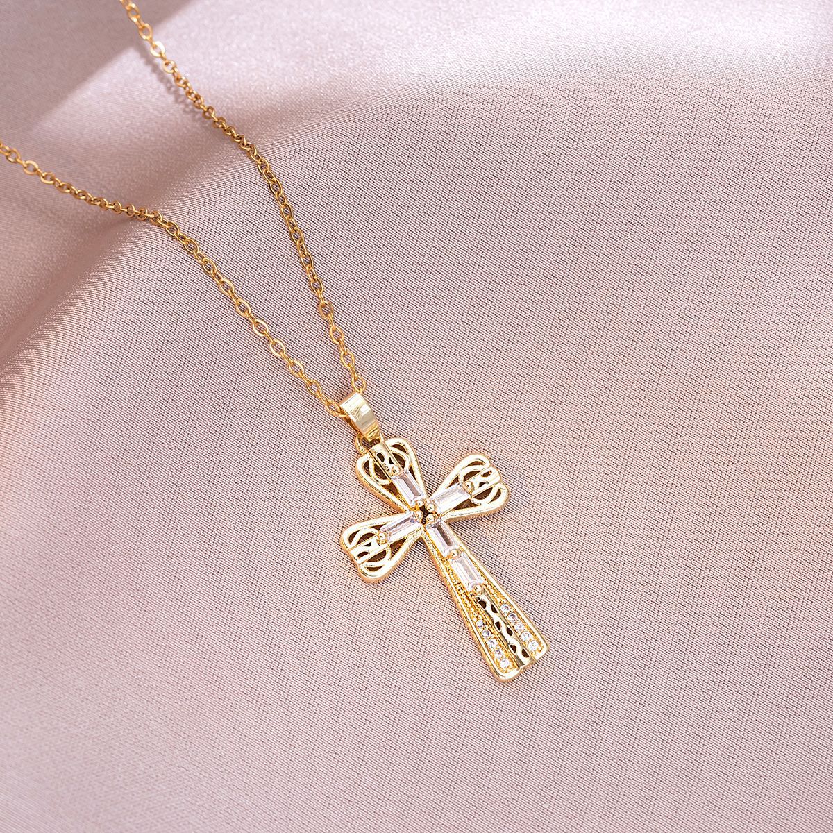 Retro Cross Pendant Titanium Steel Necklace