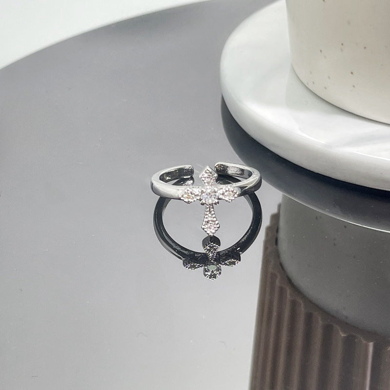 Retro Cross Punk Open Adjustable Ring