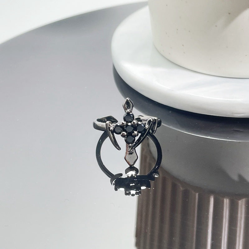 Retro Cross Punk Open Adjustable Ring