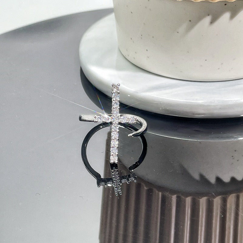 Retro Cross Punk Open Adjustable Ring