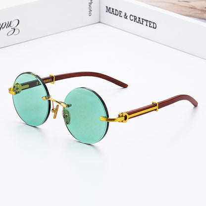 Retro Crystal Round Frame Sunglasses