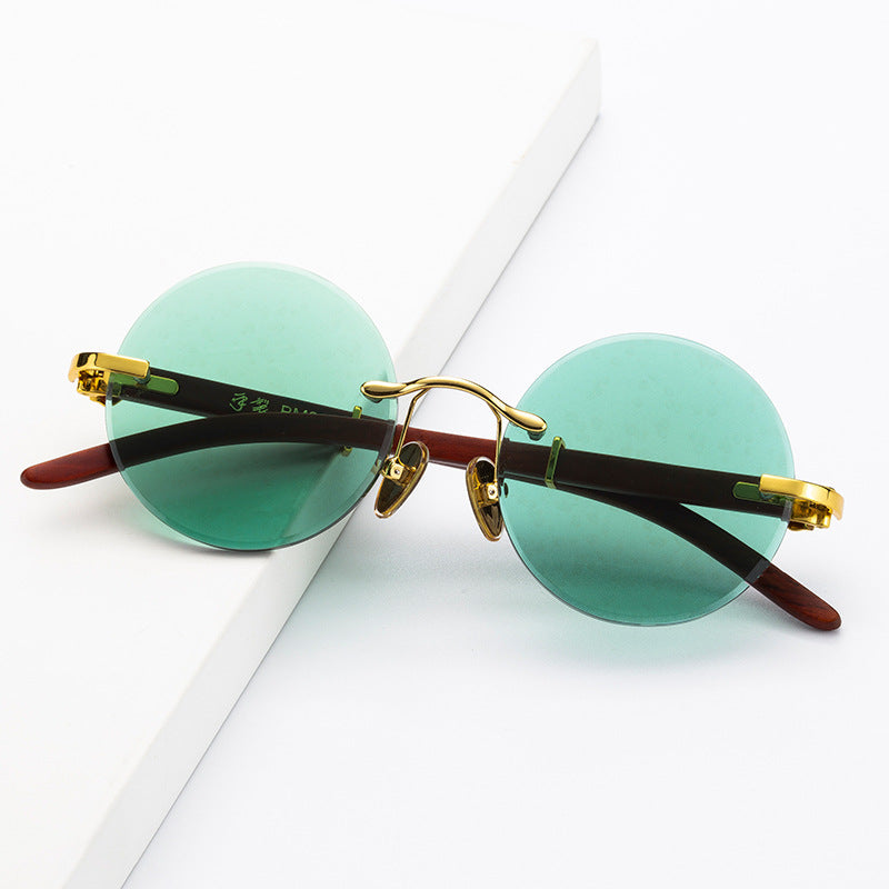 Retro Crystal Round Frame Sunglasses