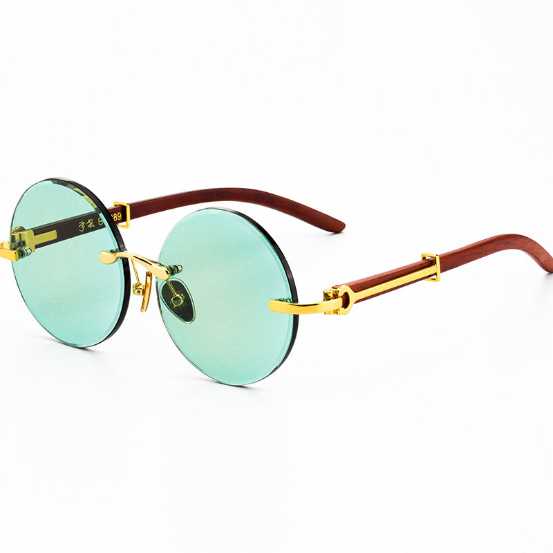 Retro Crystal Round Frame Sunglasses
