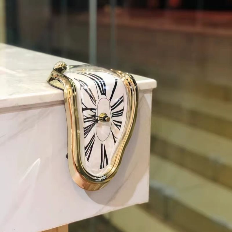 Retro Dali melted and twisted hanging clock