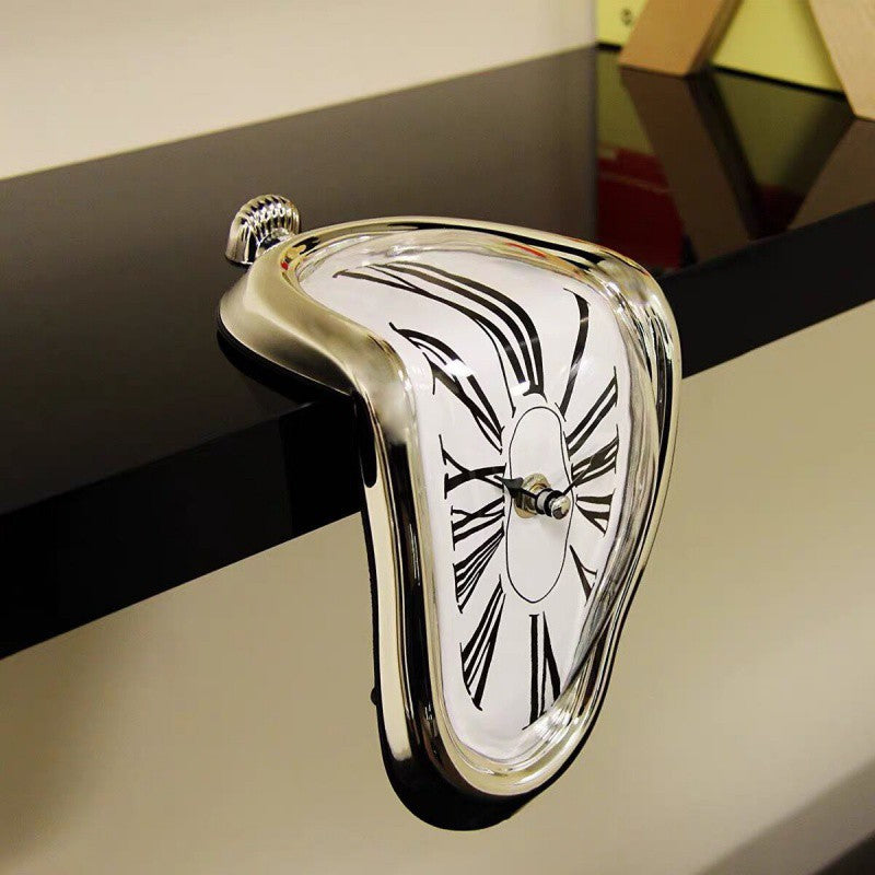 Retro Dali melted and twisted hanging clock