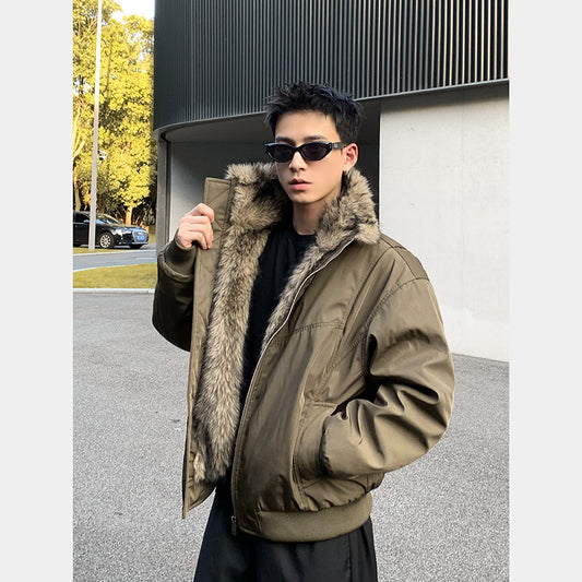 Retro deconstructed thickened jacket