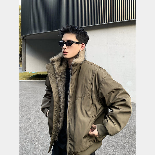 Retro deconstructed thickened jacket
