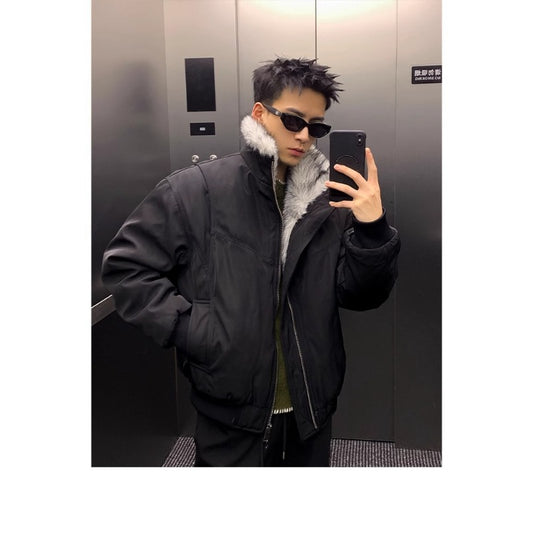 Retro deconstructed thickened jacket