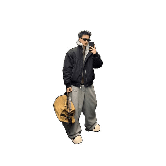 Retro deconstructed thickened jacket