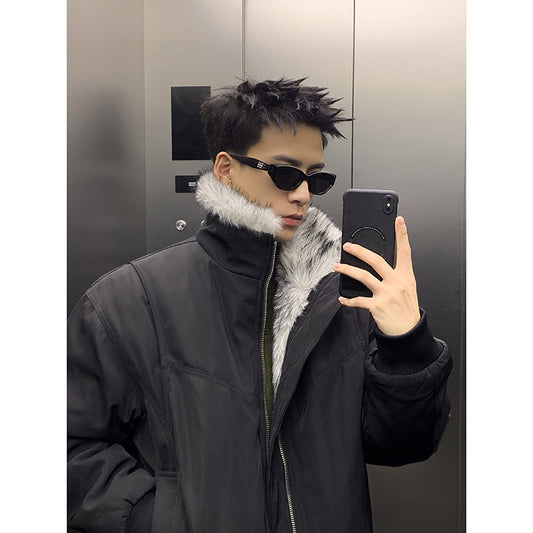 Retro deconstructed thickened jacket