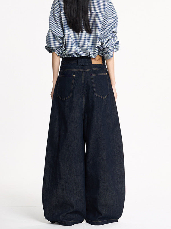 Retro Denim Wide-Leg Jeans