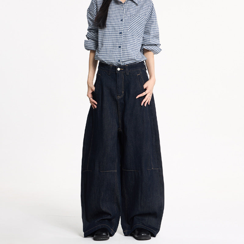 Retro Denim Wide-Leg Jeans