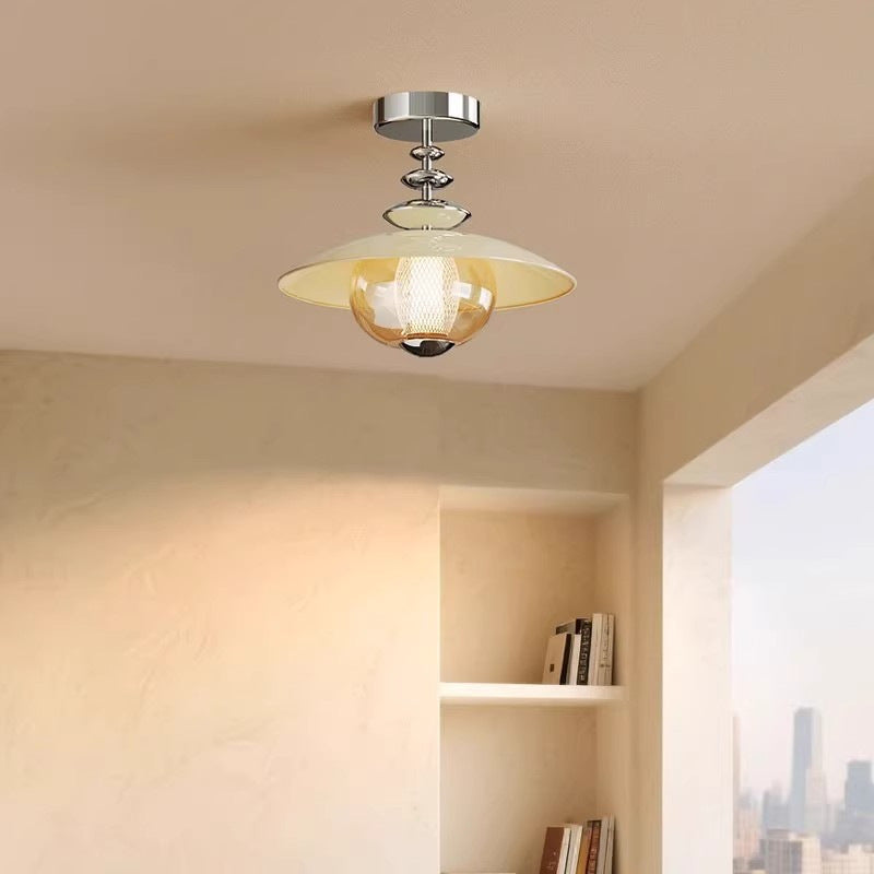 Retro Designer Ceiling Light with Glass Shade