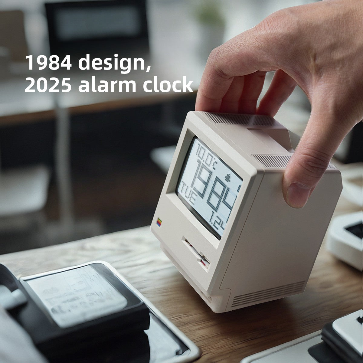 Retro Digital Alarm Clock with Temperature Display