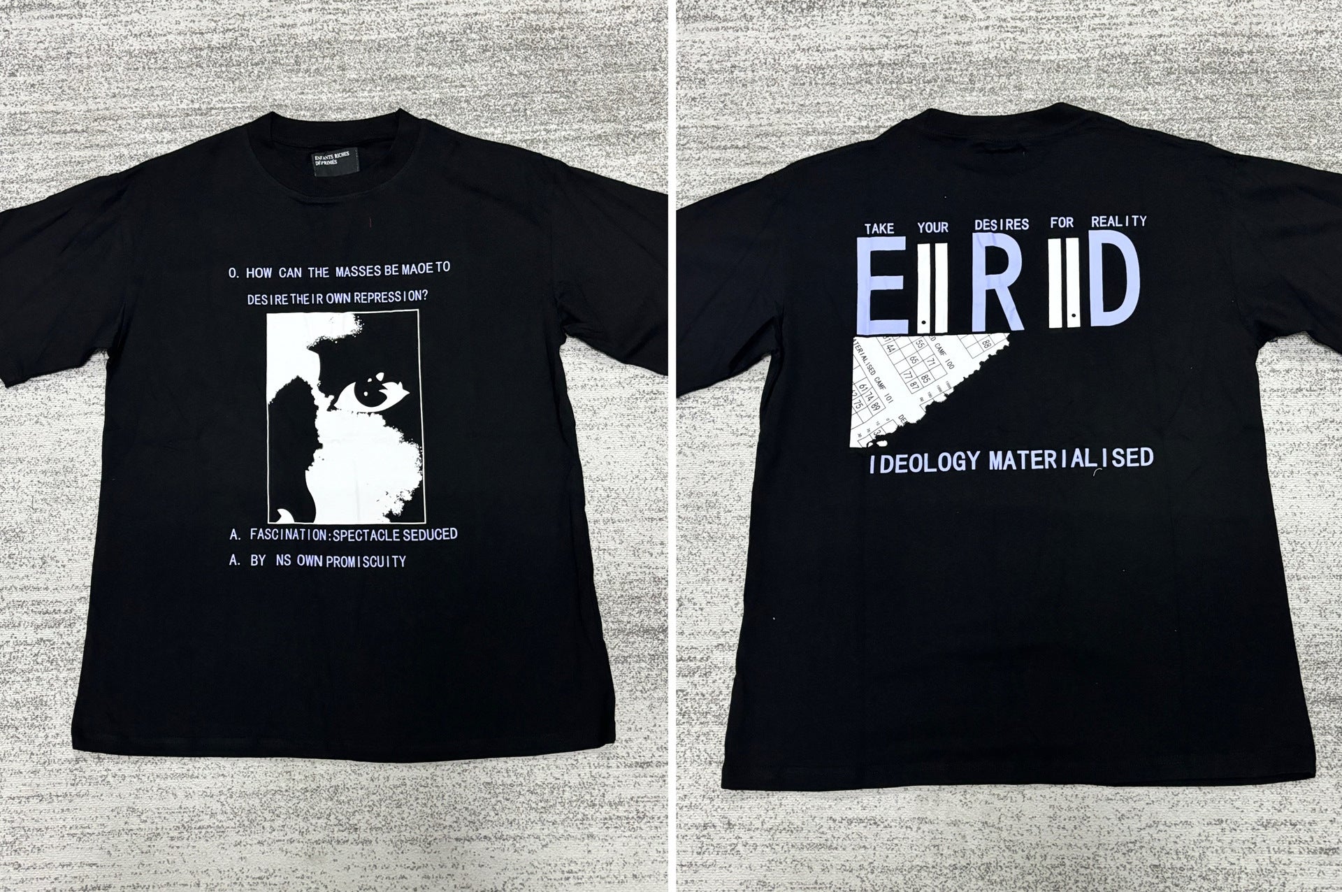 Retro Distressed Cotton T-shirt with Artistic Prints