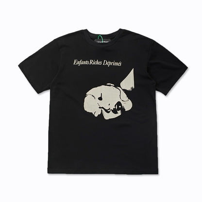 Retro Distressed Cotton T-shirt with Artistic Prints