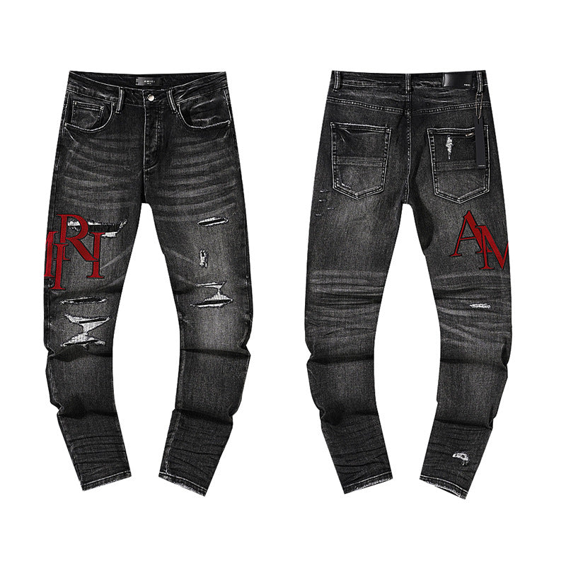 Retro distressed pants