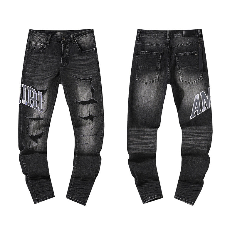 Retro distressed pants