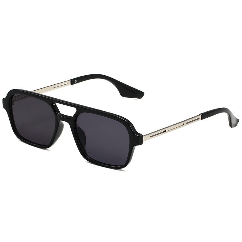 Retro double-barrel small square frame sunglasses
