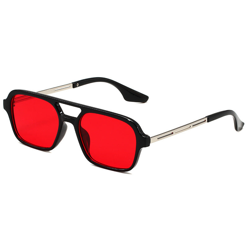Retro double-barrel small square frame sunglasses