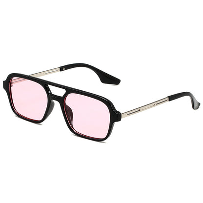 Retro double-barrel small square frame sunglasses