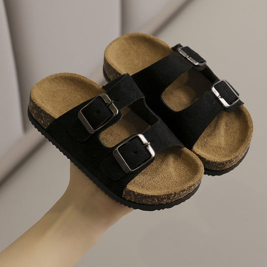 Retro Double Breasted Children Sandals