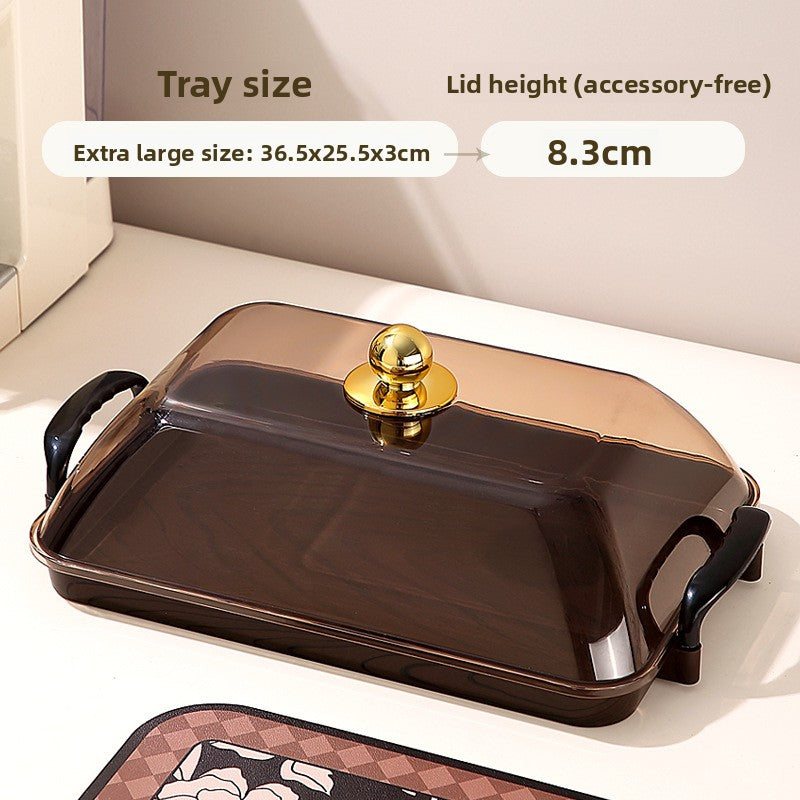 Retro Double Ear Serving Tray with Dust Cover