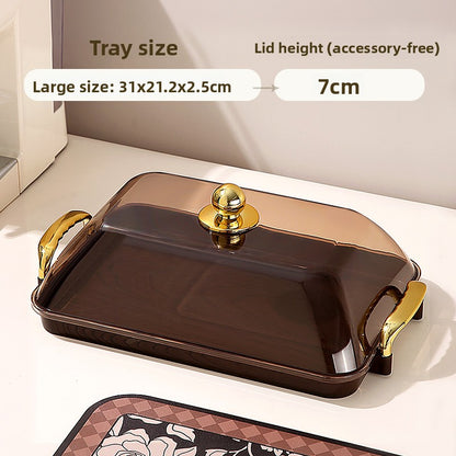 Retro Double Ear Serving Tray with Dust Cover