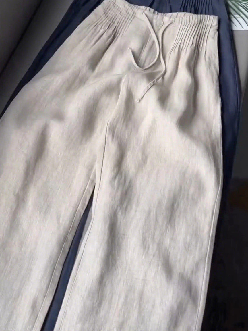Retro Drawstring Wide Leg Pants