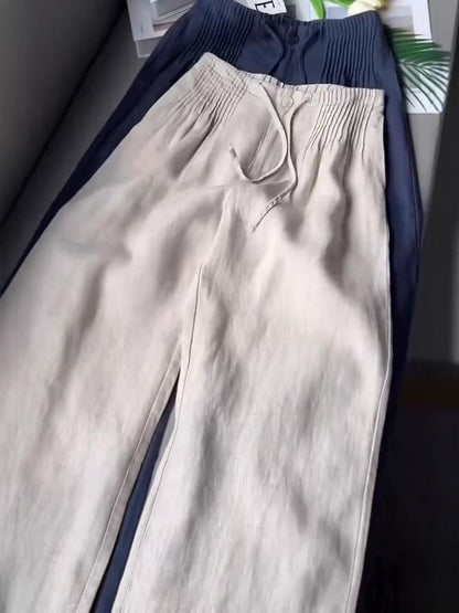 Retro Drawstring Wide Leg Pants