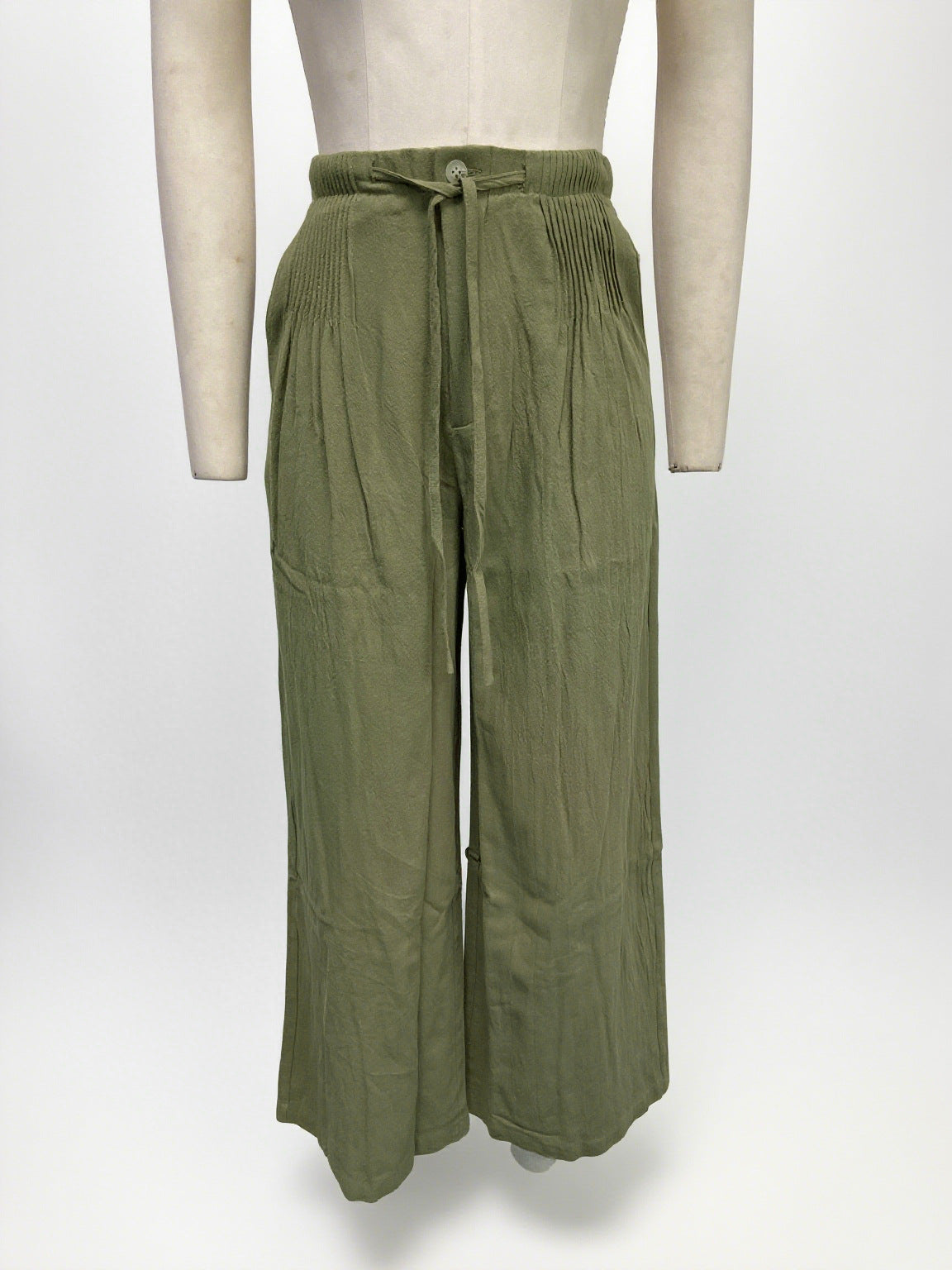 Retro Drawstring Wide Leg Pants