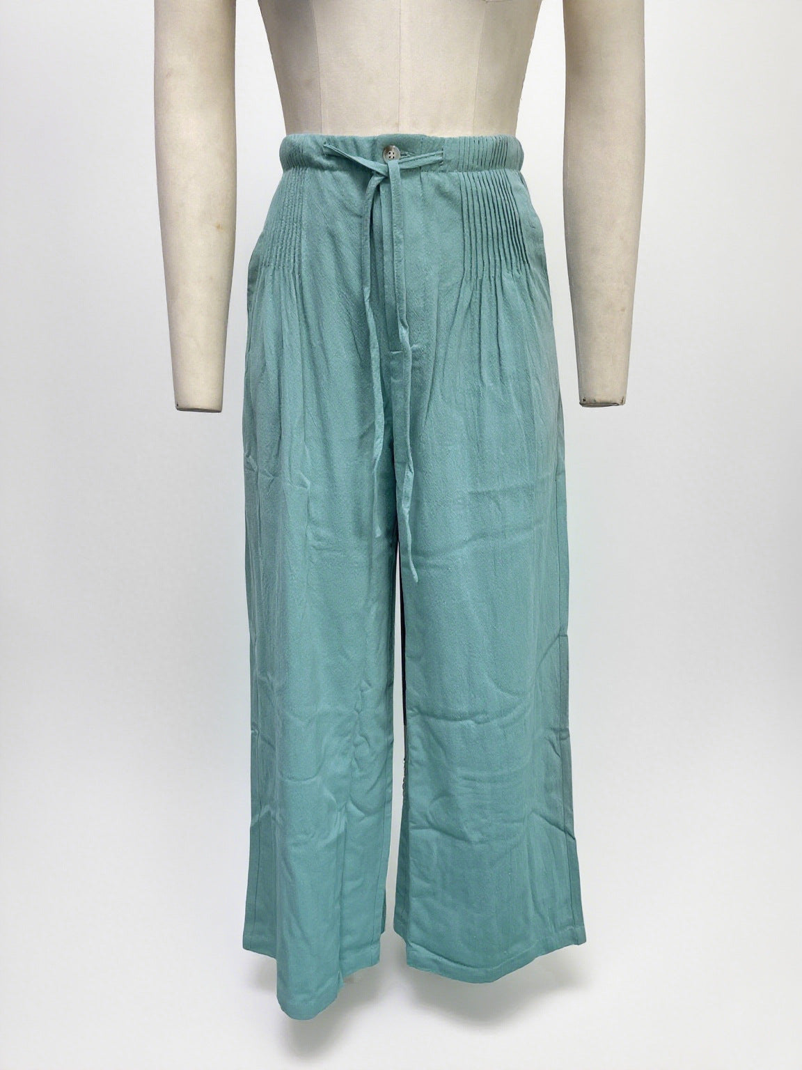 Retro Drawstring Wide Leg Pants