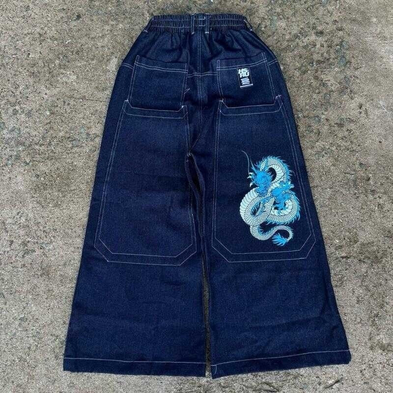 Retro Embroidered Hip-Hop Streetwear Harajuku Men’s Wide-Leg Pants