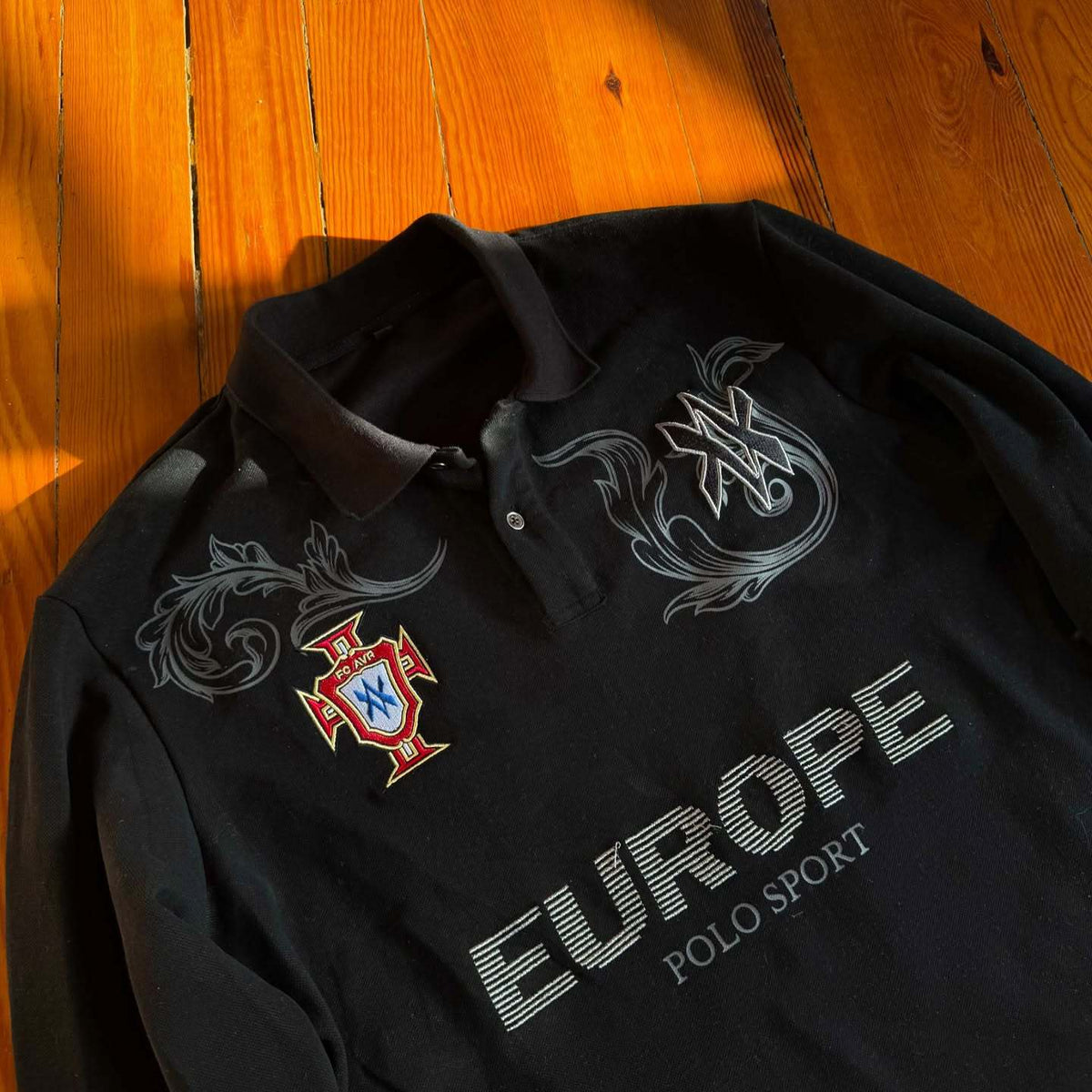 Retro Embroidered Polo Shirt Loose Fit Casual Top