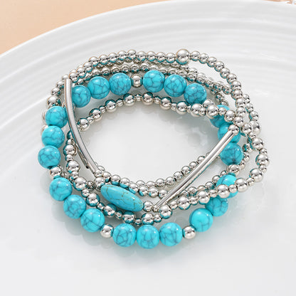 Retro Ethnic Beaded Elastic Bracelet