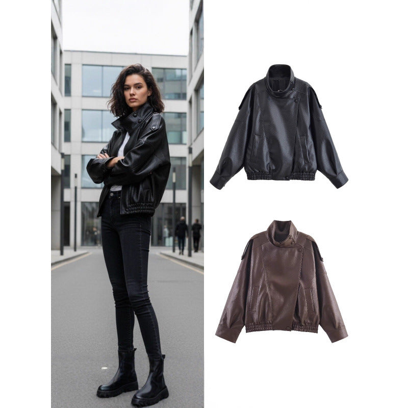 Retro Faux Leather Jacket