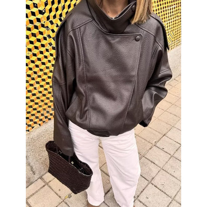 Retro Faux Leather Jacket