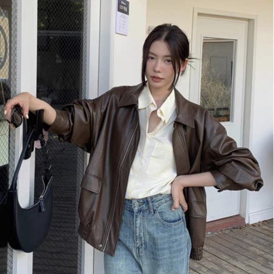 Retro Faux Leather Motorcycle Jacket
