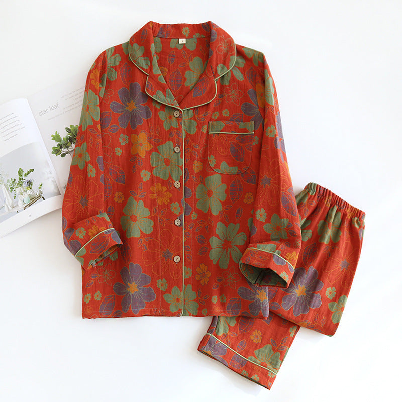 Retro festive home wear suit